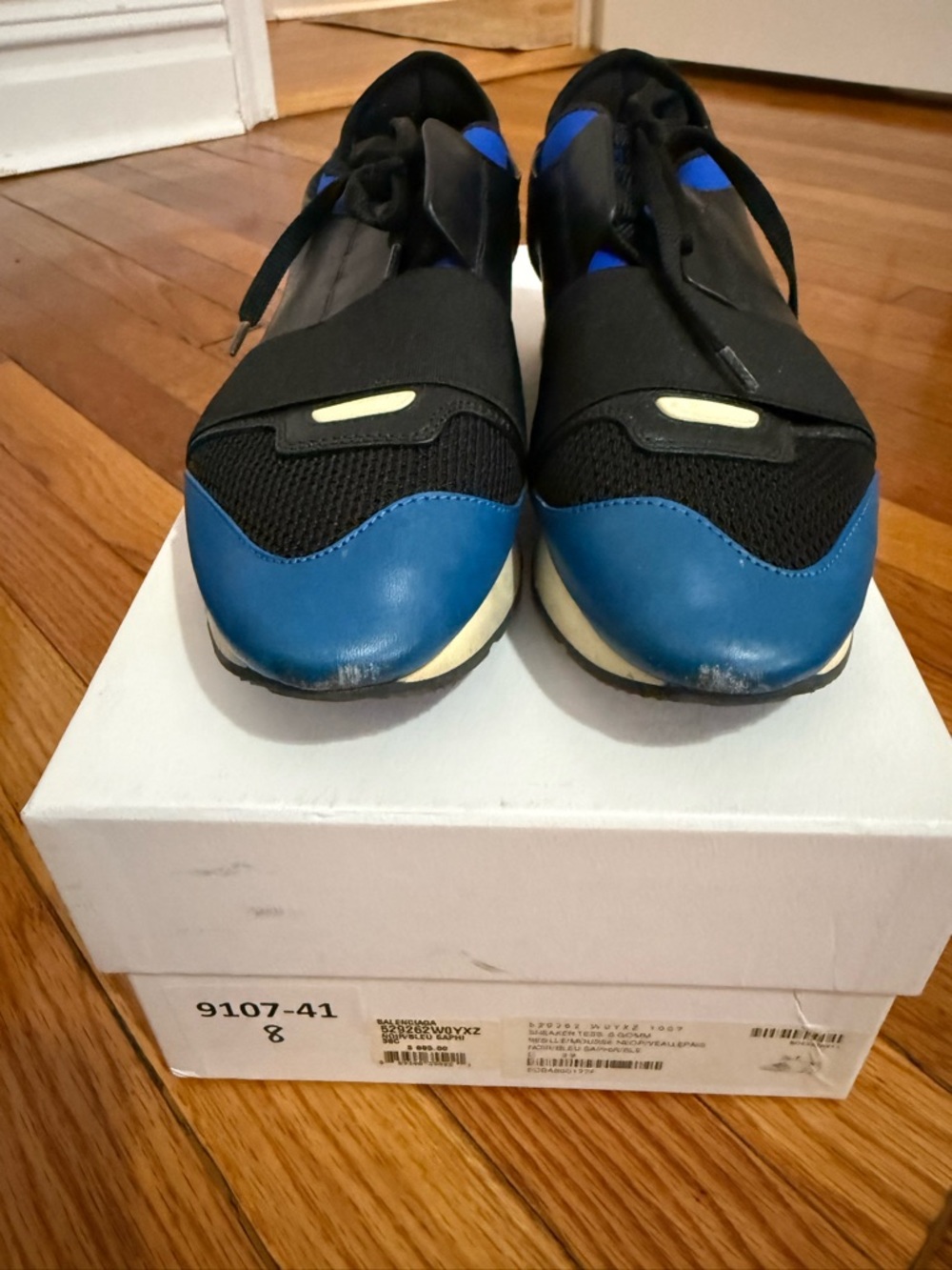 Balenciaga Race Runner Size 38 Multicolor Fabric Leather and Suede Low Top - Picture 2 of 5